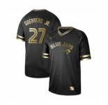 Men's Toronto Blue Jays #27 Vladimir Guerrero Jr. Authentic Black Gold Fashion Baseball Jersey