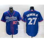Men's Toronto Blue Jays #27 Vladimir Guerrero Jr Blue Cool Base Stitched Baseball Jersey