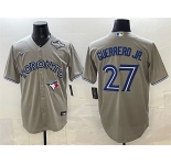 Men's Toronto Blue Jays #27 Vladimir Guerrero Jr. Gray 2025 World Series Cool Base Stitched Baseball Jersey