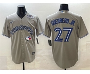 Men's Toronto Blue Jays #27 Vladimir Guerrero Jr. Gray 2025 World Series Cool Base Stitched Baseball Jersey