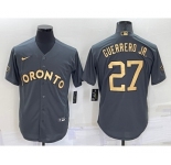 Men's Toronto Blue Jays #27 Vladimir Guerrero Jr Grey 2022 All Star Stitched Cool Base Nike Jersey