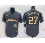 Men's Toronto Blue Jays #27 Vladimir Guerrero Jr Number Grey 2022 All Star Stitched Cool Base Nike Jersey