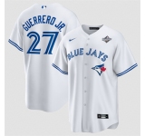 Men's Toronto Blue Jays #27 Vladimir Guerrero Jr. White 2025 World Series Home Cool Base Stitched Jersey