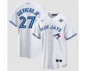 Men's Toronto Blue Jays #27 Vladimir Guerrero Jr. White 2025 World Series Home Cool Base Stitched Jersey
