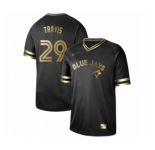 Men's Toronto Blue Jays #29 Devon Travis Authentic Black Gold Fashion Baseball Jersey