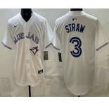Men's Toronto Blue Jays #3 Myles Straw White Limited Jersey
