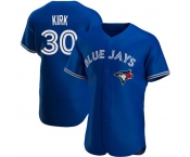 Men's Toronto Blue Jays #30 Alejandro Kirk George Springer Royal Flex Base Stitched Jersey