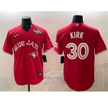 Men's Toronto Blue Jays #30 Alejandro Kirk Red 2025 World Series Cool Base Stitched Baseball Jersey
