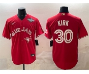 Men's Toronto Blue Jays #30 Alejandro Kirk Red 2025 World Series Cool Base Stitched Baseball Jersey