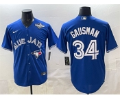Men's Toronto Blue Jays #34 Kevin Gausman Royal 2025 World Series Cool Base Stitched Baseball Jersey