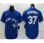 Men's Toronto Blue Jays #37 Teoscar Hernandez Blue Stitched MLB Cool Base Nike Jersey