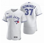 Men's Toronto Blue Jays #37 Teoscar Hernandez White Flex Base Stitched Jersey