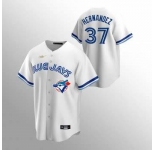 Men's Toronto Blue Jays #37 Teoscar Hernandez White Stitched MLB Cool Base Nike Jersey
