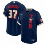 Men's Toronto Blue Jays #37 Teoscar Hernández Nike Navy 2021 MLB All-Star Game Replica Player Jersey