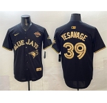 Men's Toronto Blue Jays #39 Trey Yesavage Black Gold 2025 American League Champions Limited Stitched Baseball Jersey