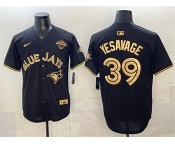 Men's Toronto Blue Jays #39 Trey Yesavage Black Gold 2025 American League Champions Limited Stitched Baseball Jersey