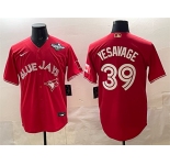 Men's Toronto Blue Jays #39 Trey Yesavage Red 2025 World Series Cool Base Stitched Baseball Jersey