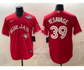 Men's Toronto Blue Jays #39 Trey Yesavage Red 2025 World Series Cool Base Stitched Baseball Jersey
