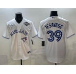 Men's Toronto Blue Jays #39 Trey Yesavage White 2025 World Series Home Cool Base Stitched Baseball Jersey