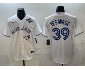 Men's Toronto Blue Jays #39 Trey Yesavage White 2025 World Series Home Cool Base Stitched Baseball Jersey
