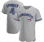 Men's Toronto Blue Jays #4 George Springer Gray Flex Base Stitched Jersey