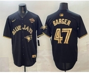 Men's Toronto Blue Jays #47 Addison Barger Black Gold 2025 American League Champions Limited Stitched Jersey