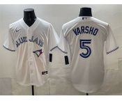 Men's Toronto Blue Jays #5 Daulton Varsho White 2025 Cool Base Stitched Baseball Jersey