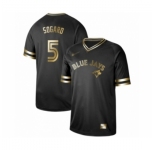 Men's Toronto Blue Jays #5 Eric Sogard Authentic Black Gold Fashion Baseball Jersey