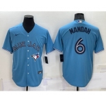 Men's Toronto Blue Jays #6 Alek Manoah Light Blue Stitched MLB Cool Base Nike Jersey