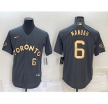 Men's Toronto Blue Jays #6 Alek Manoah Number Grey 2022 All Star Stitched Cool Base Nike Jersey