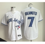 Men's Toronto Blue Jays #7 Kazuma Okamoto White Home Limited Stitched Baseball Jersey