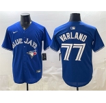 Men's Toronto Blue Jays #77 Louis Varland Royal 2025 Limited Stitched Baseball Jersey
