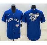 Men's Toronto Blue Jays Big Logo Blue Stitched MLB Cool Base Nike Jersey