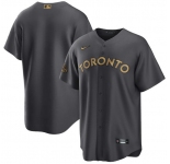 Men's Toronto Blue Jays Blank Charcoal 2022 All-Star Cool Base Stitched Baseball Jersey