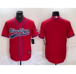 Men's Toronto Blue Jays Blank Red Cool Base Stitched Baseball Jersey