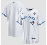 Men's Toronto Blue Jays Blank White 2025 World Series Home Cool Base Stitched Baseball Jersey
