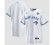 Men's Toronto Blue Jays Blank White 2025 World Series Home Cool Base Stitched Baseball Jersey