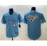 Men's Toronto Blue Jays Team Big Logo Blue 2025 World Series Home Cool Base Stitched Baseball Jersey