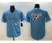 Men's Toronto Blue Jays Team Big Logo Blue 2025 World Series Home Cool Base Stitched Baseball Jersey