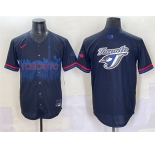 Men's Toronto Blue Jays Team Big Logo Navy 2024 City Connect Limited Stitched Baseball Jersey