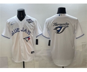 Men's Toronto Blue Jays Team Big Logo White 2025 World Series Home Cool Base Stitched Baseball Jersey