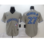 Nike Men's Toronto Blue Jays #27 Vladimir Guerrero Jr.Grey Cool Base  Baseball Jersey