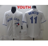 Youth Toronto Blue Jays #11 Bo Bichette White Stitched MLB Cool Base Nike Jersey