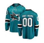 San Jose Sharks Customized Fanatics Branded Teal Green Home Breakaway NHL Jersey