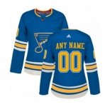Women's Adidas St. Louis Blues Customized Premier Navy Blue Alternate NHL Jersey