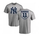 MLB Nike New York Yankees #11 Brett Gardner Gray RBI T-Shirt