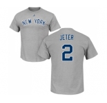 MLB Nike New York Yankees #2 Derek Jeter Gray Name & Number T-Shirt