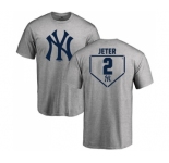 MLB Nike New York Yankees #2 Derek Jeter Gray RBI T-Shirt