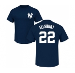 MLB Nike New York Yankees #22 Jacoby Ellsbury Navy Blue Name & Number T-Shirt