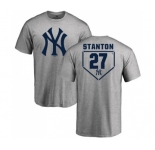 MLB Nike New York Yankees #27 Giancarlo Stanton Gray RBI T-Shirt